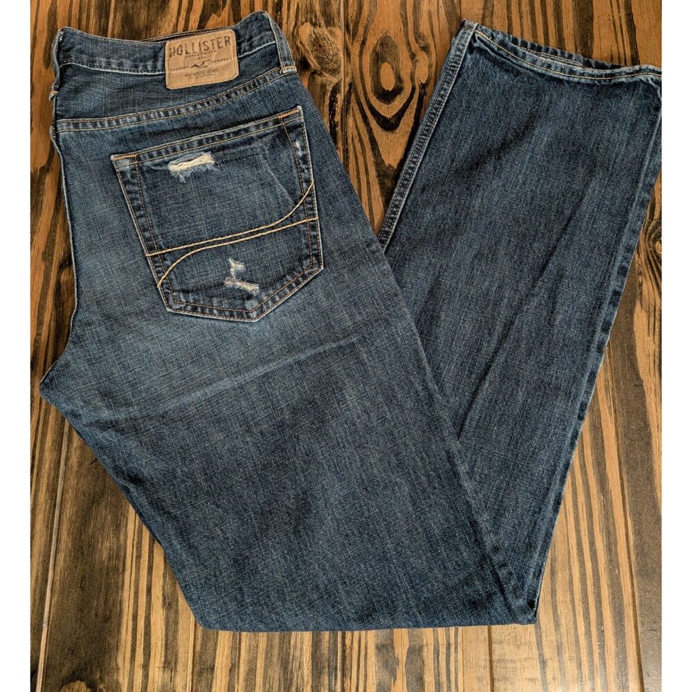 Men's Hollister Slim Straight Dark Wash Jeans 34" x 34"
